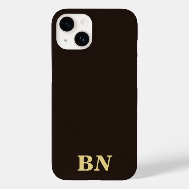 Goldene benutzerdefinierte Initialen minimalistisc Case-Mate iPhone Hülle (Rückseite)