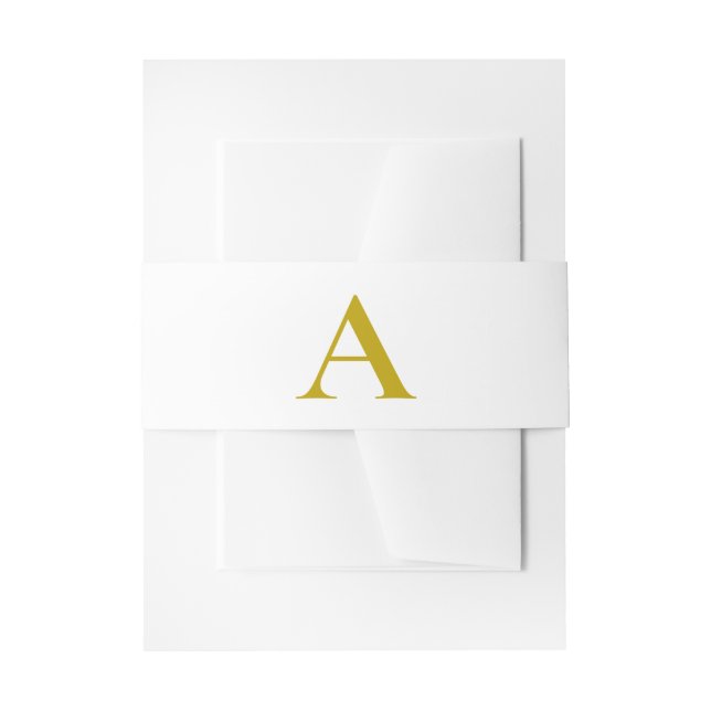 Goldene benutzerdefinierte Monogramm-Initiale Buch Einladungsbanderole (Vorderseite Beispiel)