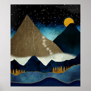 Goldene Bergketten Poster