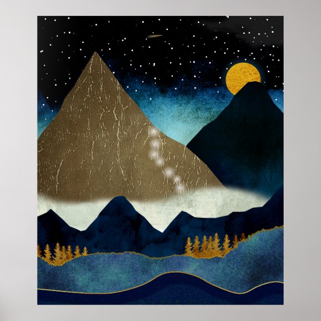 Goldene Bergketten Poster (Vorne)