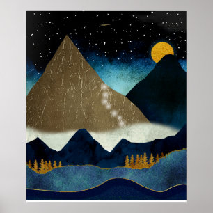 Goldene Bergketten Poster