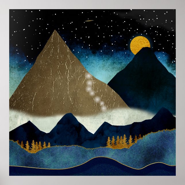 Goldene Bergketten Poster (Vorne)