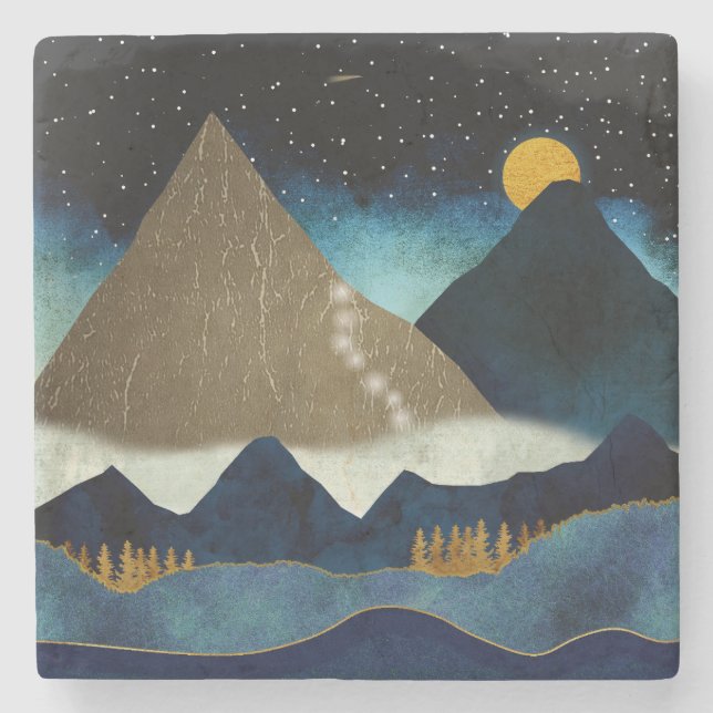 Goldene Bergketten Steinuntersetzer (Vorderseite)