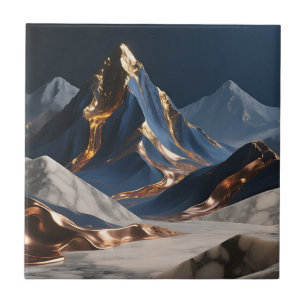 Goldene Berglandschaft aus Marmor Fliese