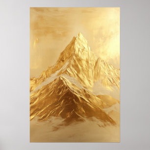 Goldene Bergspitze Poster