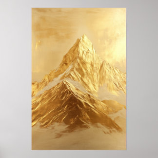 Goldene Bergspitze Poster