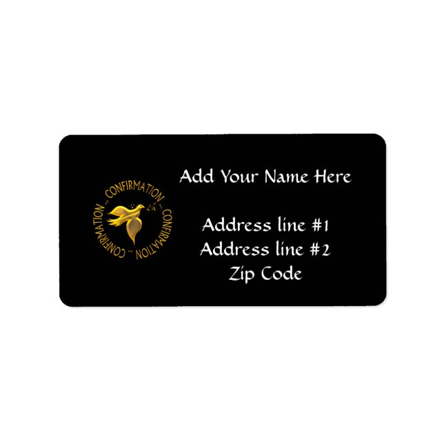 Goldene Bestätigung und Heiliger Geist Adressaufkleber (Vorne)