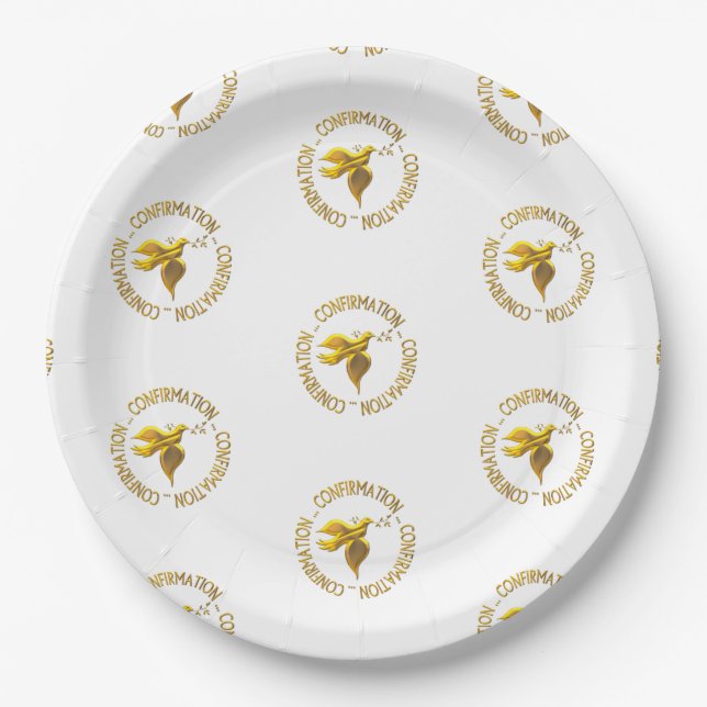 Goldene Bestätigung und Heiliger Geist Pappteller (Vorderseite)