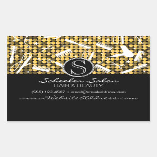 Goldene bezaubernde kundenspezifische Haar-u. Rechteckiger Aufkleber
