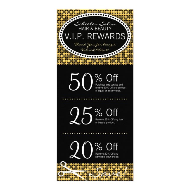 Goldene bezaubernde kundenspezifische werbekarte (Vorne)