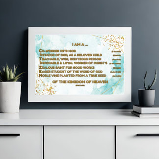 Goldene biblische Bejahungen Akrostik w_Scripture Fotodruck