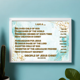 Goldene biblische Bejahungen Akrostik w_Scripture Poster