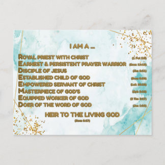 Goldene biblische Bejahungen Akrostisch w_Scriptur Postkarte