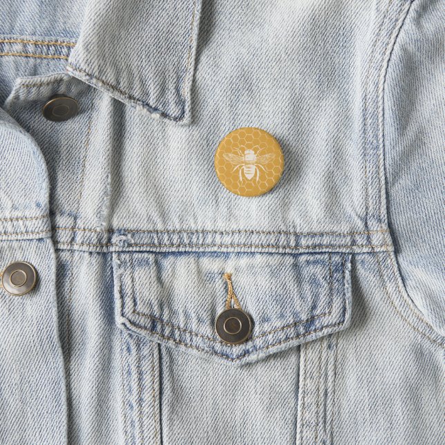 Goldene Biene und Bienenwabe Button (Beispiel)