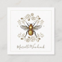 Goldene Biene und Rose