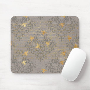 Goldene Biene und Schnörkel Mousepad