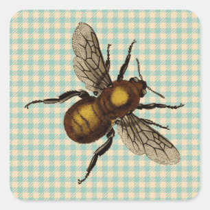 Goldene Bienen Kunst Quadratischer Aufkleber