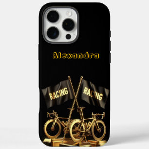 Goldene Bikefahnen in kühlem Display iPhone 16 Pro Max Hülle