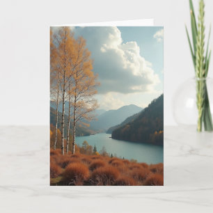 Goldene Birken Thanksgiving-Karte Karte