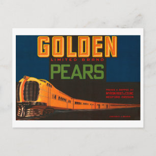 Goldene Birnen Vintage Obstkisten Etikett Postkarte