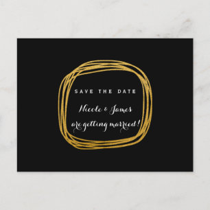 Goldene Bläschen Modern Save the Date Ankündigungspostkarte