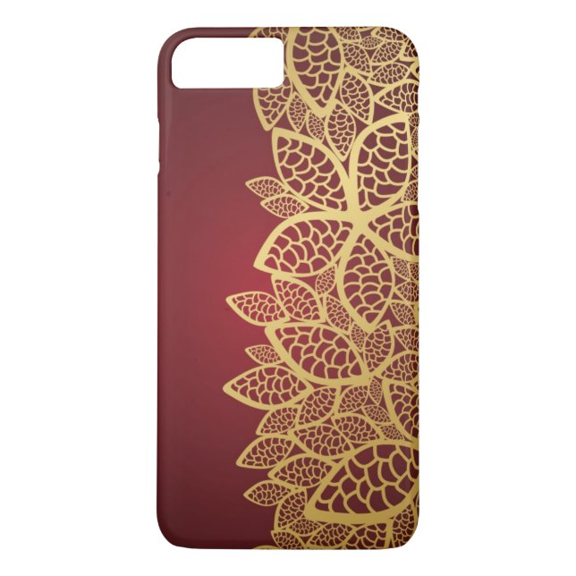 Goldene Blatspitze auf rotem Hintergrund Case-Mate iPhone Hülle (Rückseite)