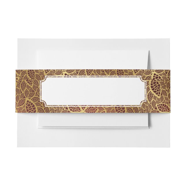 Goldene Blatspitze auf rotem Hintergrund Einladungsbanderole (Vorderseite Beispiel)