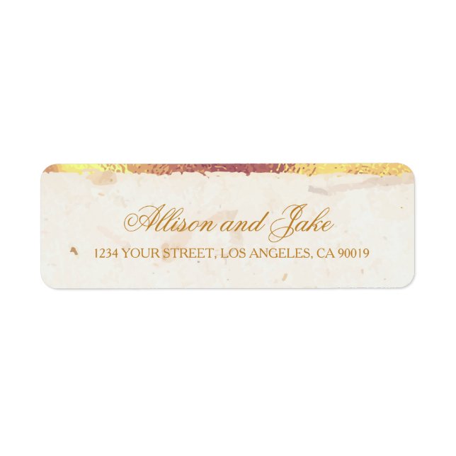 Goldene Blätter Adressetiketten (Vorne)