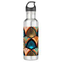 Goldene Blätter aus geometrischen Palmen im Art Dé