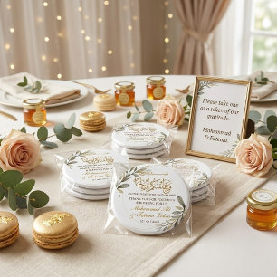 Goldene Blätter Eleganz Muslimische Hochzeit Magnet
