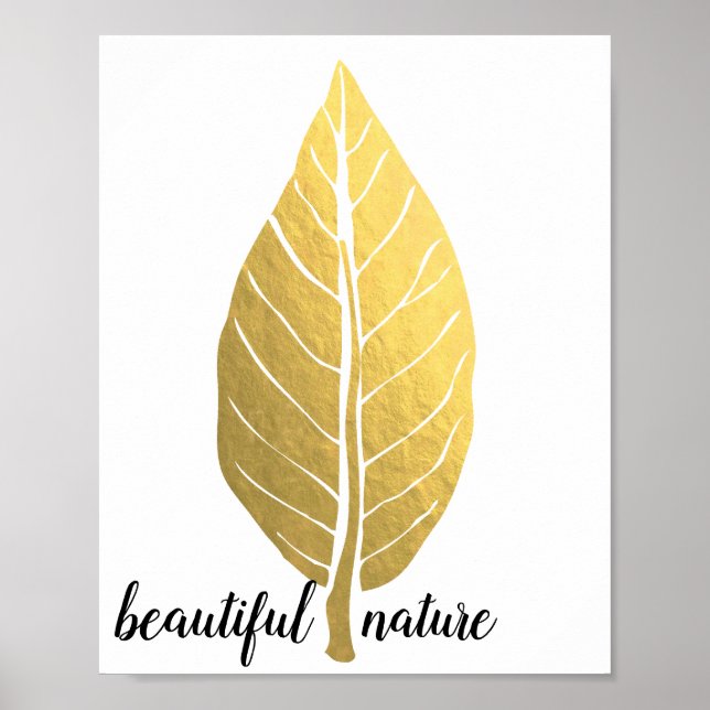 Goldene Blätter Liebe Art Paint Poster (Vorne)