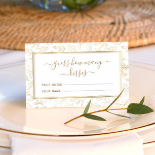 Goldene Blätter Muster Errate wie viele Küsse Spie Begleitkarte