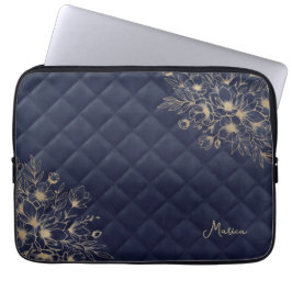 Goldene Blätter Neopren-Laptop-Hülle Elegant Laptopschutzhülle