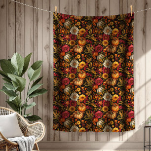 Goldene Blätter & Pumpkin-Print Festivals Touch Fleecedecke