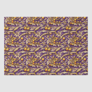 Goldene Blätter und Granatäpfel Lila Seidenpapier