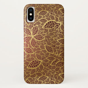 Goldene Blattspitze auf rotem Hintergrund Case-Mate iPhone Hülle