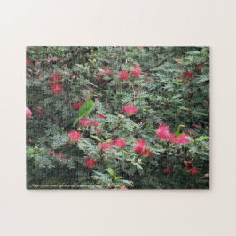 Goldene Blattvögel Rosa Blume Foto Natur Puzzle