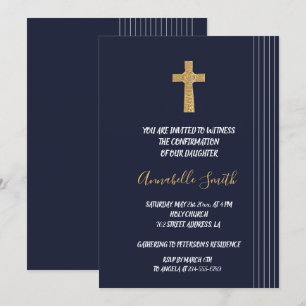 Goldene, blaue, elegante TypografieBESTÄTIGUNG Einladung