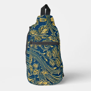 Goldene blaue Eleganz Crossbody Bag