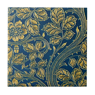 Goldene Blaue Eleganz  Fliese