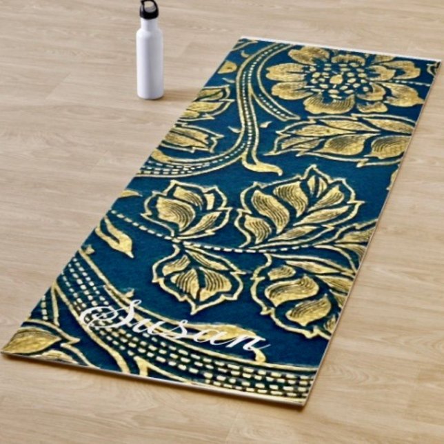 Goldene blaue Eleganz Yogamatte (Von Creator hochgeladen)