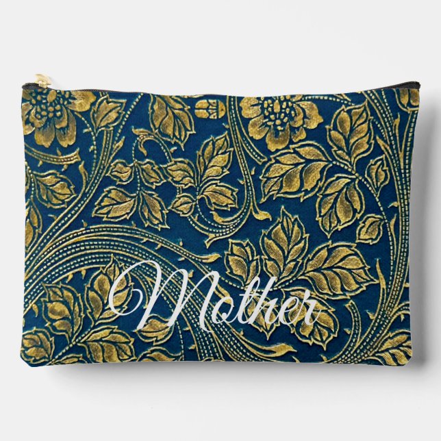 Goldene blaue Eleganz Zubehörtasche (Vorderseite)