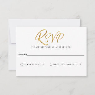 Goldene blaue Hochzeitskarte RSVP Karte