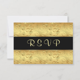 Goldene blühende UAWG RSVP Karte