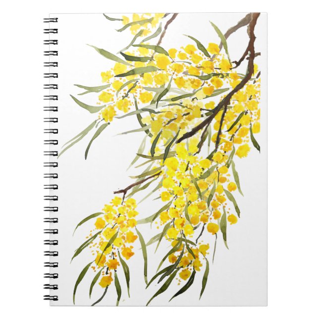 goldene Blume Aquarell Notizblock (Vorderseite)