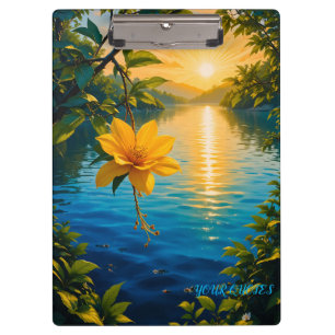 Goldene Blume bei Sonnenuntergang – Impressionisti Klemmbrett