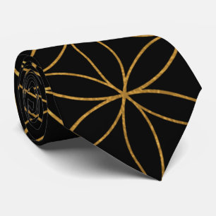 Goldene Blume des Lebens Sacred Geometry Neck Tie Krawatte