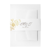 Goldene Blume Einladung Bauchband Hochzeit