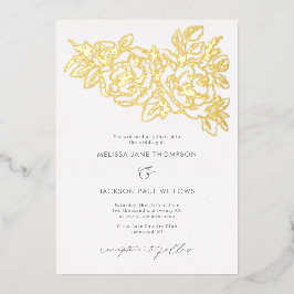 Goldene Blume Folieneinladung