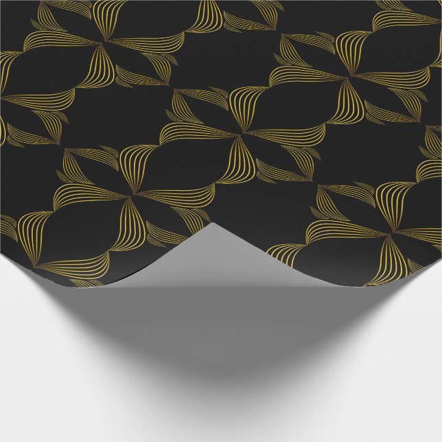 Goldene Blume Geschenkpapier (Ecke)